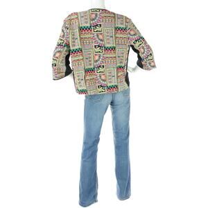 Zara Trafaluc Embroidered Art Open Jacket Blazer